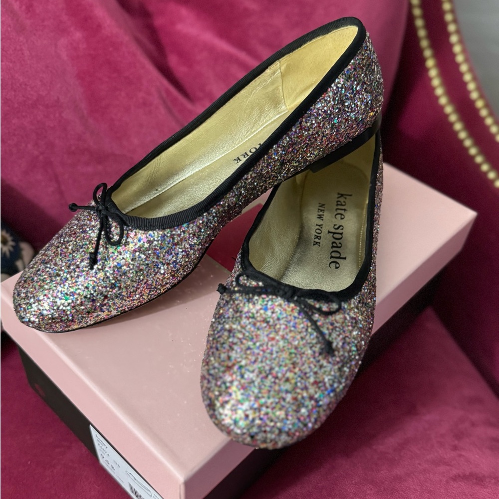 Kate Spade Multicolor Glitter Ballet Flats
